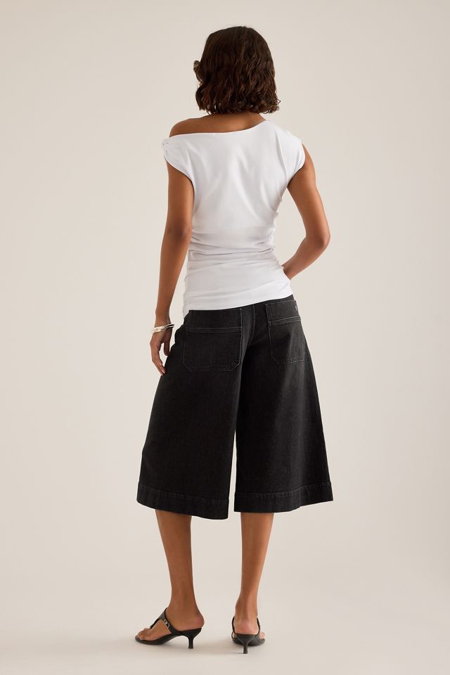 ESTHE Schulterfreies Jersey-Top mit Knoten #1