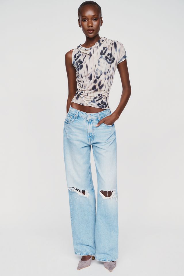 ESTHE Printed Gathered Sheer Top #1