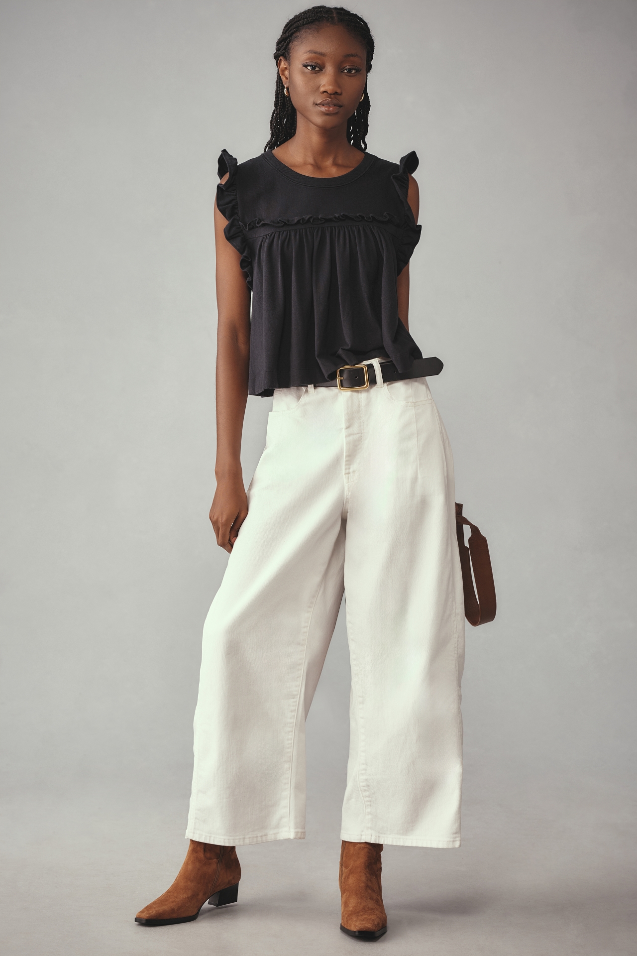 Maeve Sleeveless Ruffle Blouse