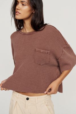 Pilcro Short-Sleeve Waffle Tee