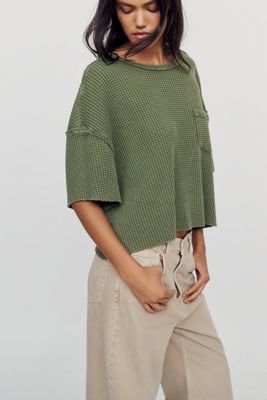 Pilcro Short-Sleeve Waffle Tee