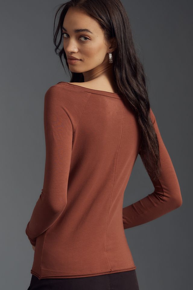 Pilcro Off-The-Shoulder Long-Sleeve Tee #1