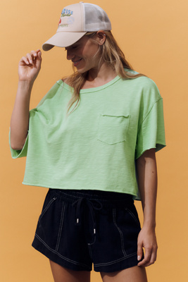 Pilcro Boxy Cropped Tee In Green