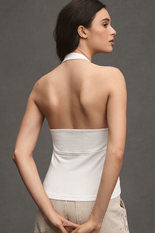 Pilcro Twist-Front Halter-Neck Top #1
