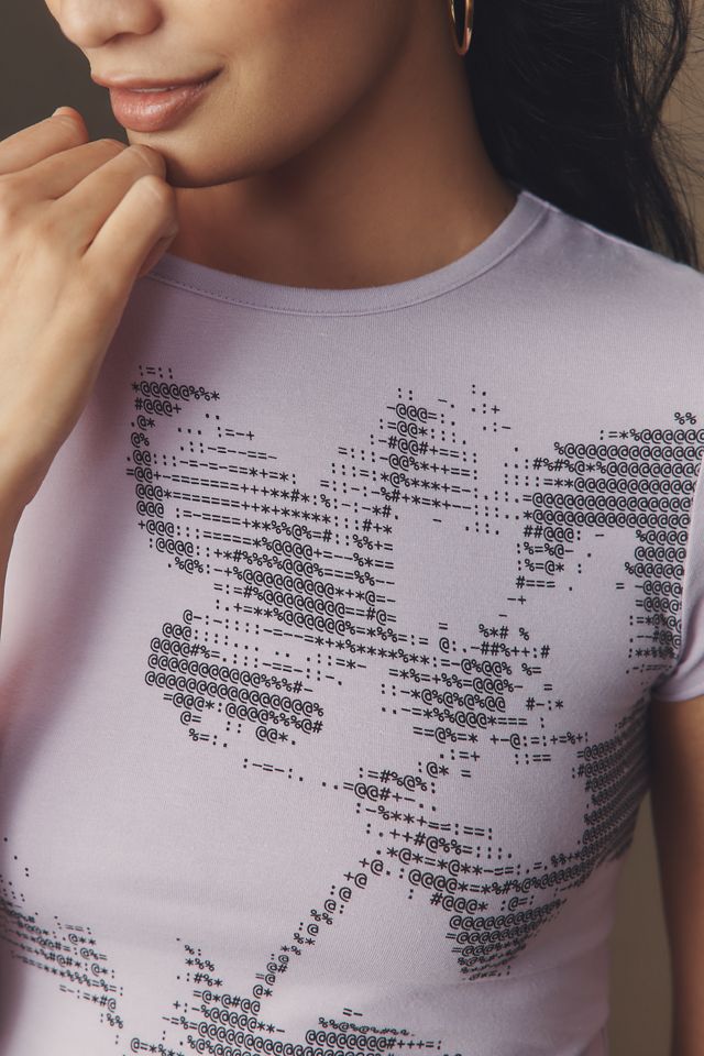 The Evan Short-Sleeve Graphic Raw-Edge Baby Tee #1