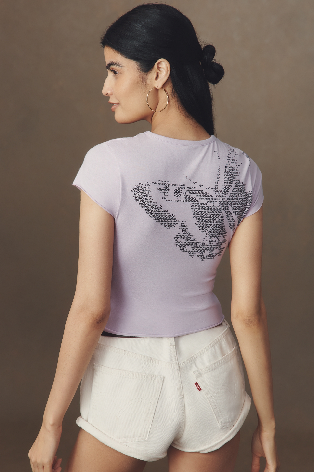 The Evan Short-Sleeve Graphic Raw-Edge Baby Tee