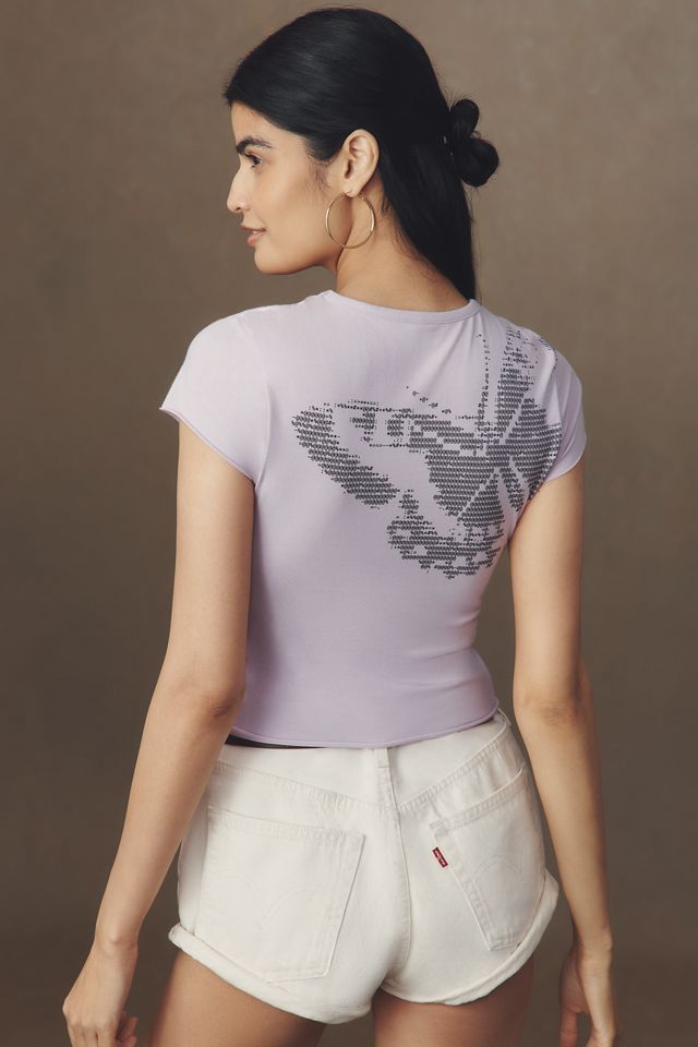 The Evan Short-Sleeve Graphic Raw-Edge Baby Tee #2