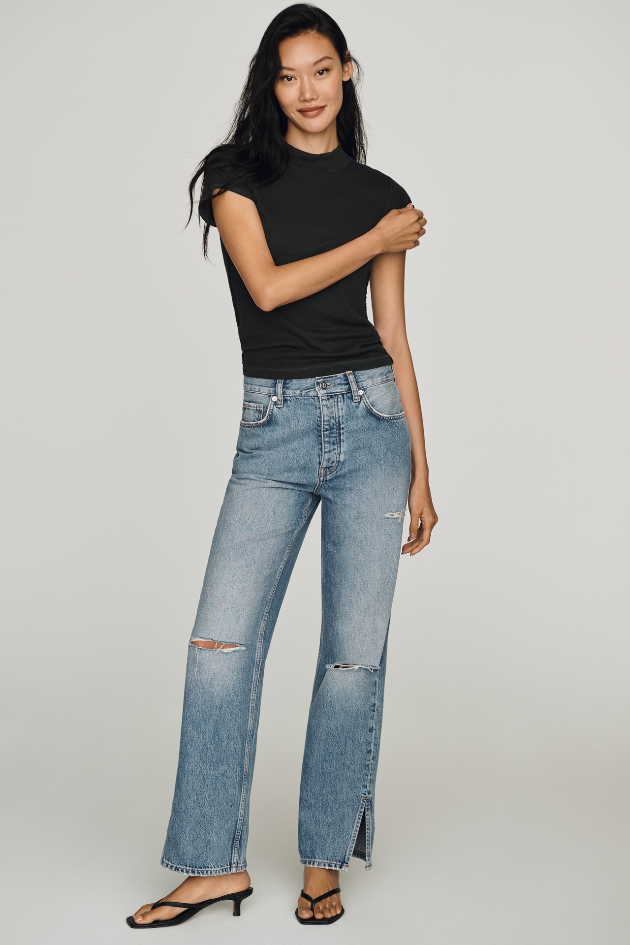 Pilcro Cyris Cotton Modal Turtleneck Tee