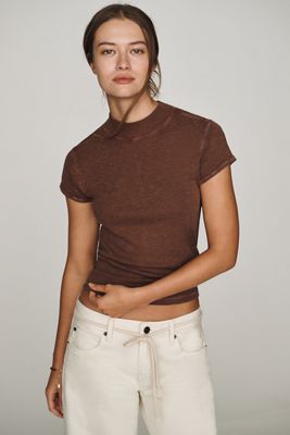 Camiseta de Cuello Alto de Algodón Modal Cyris Pilcro