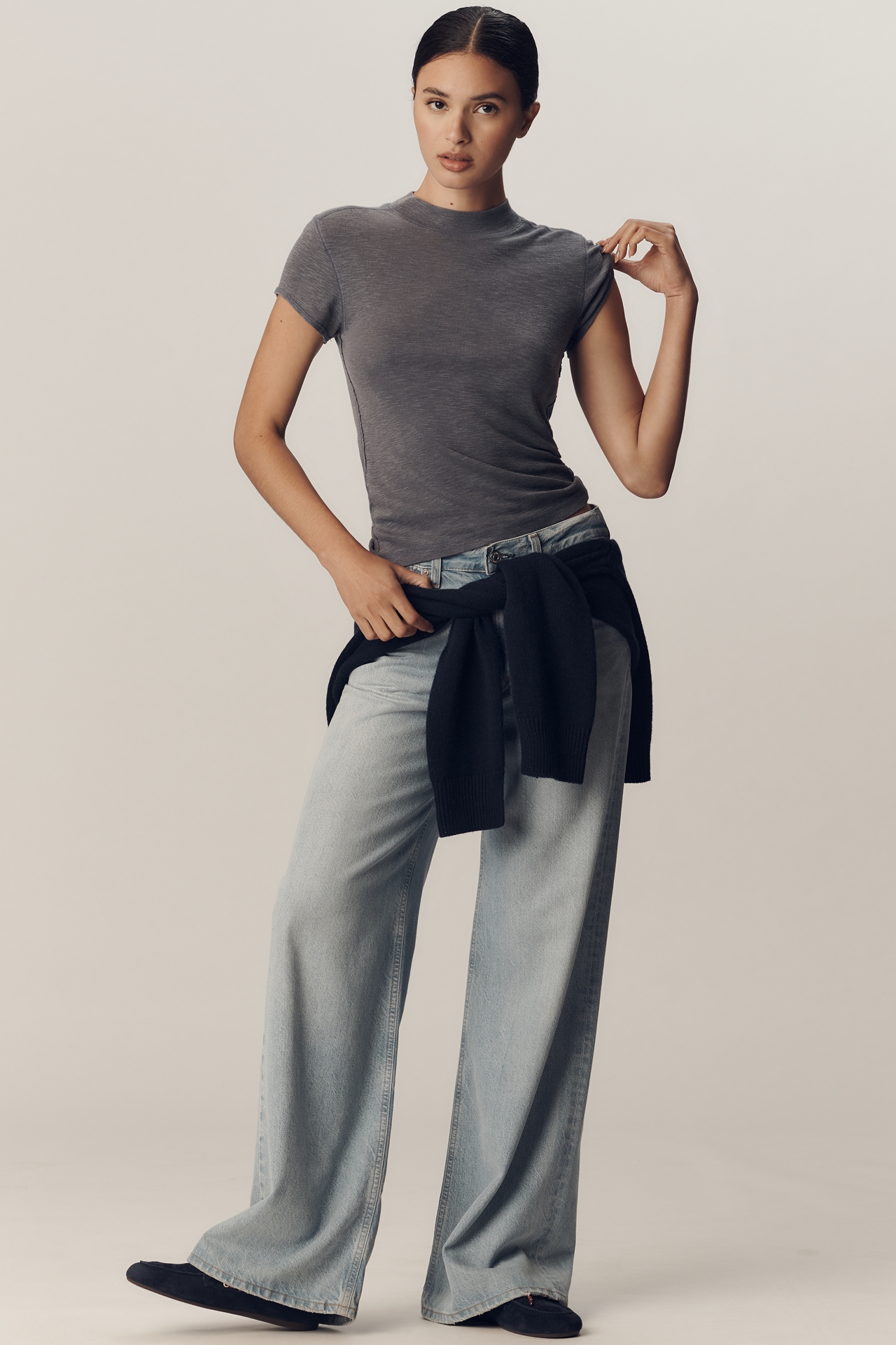 Pilcro Turtleneck Cotton Tee