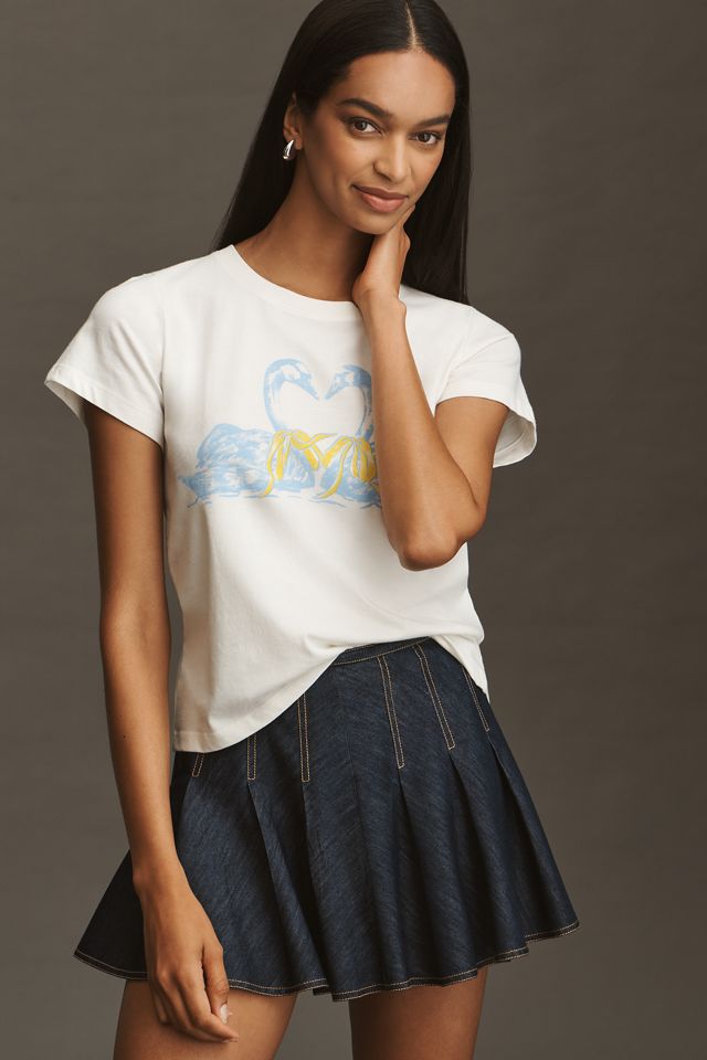 By Anthropologie Swan Graphic Tee #3