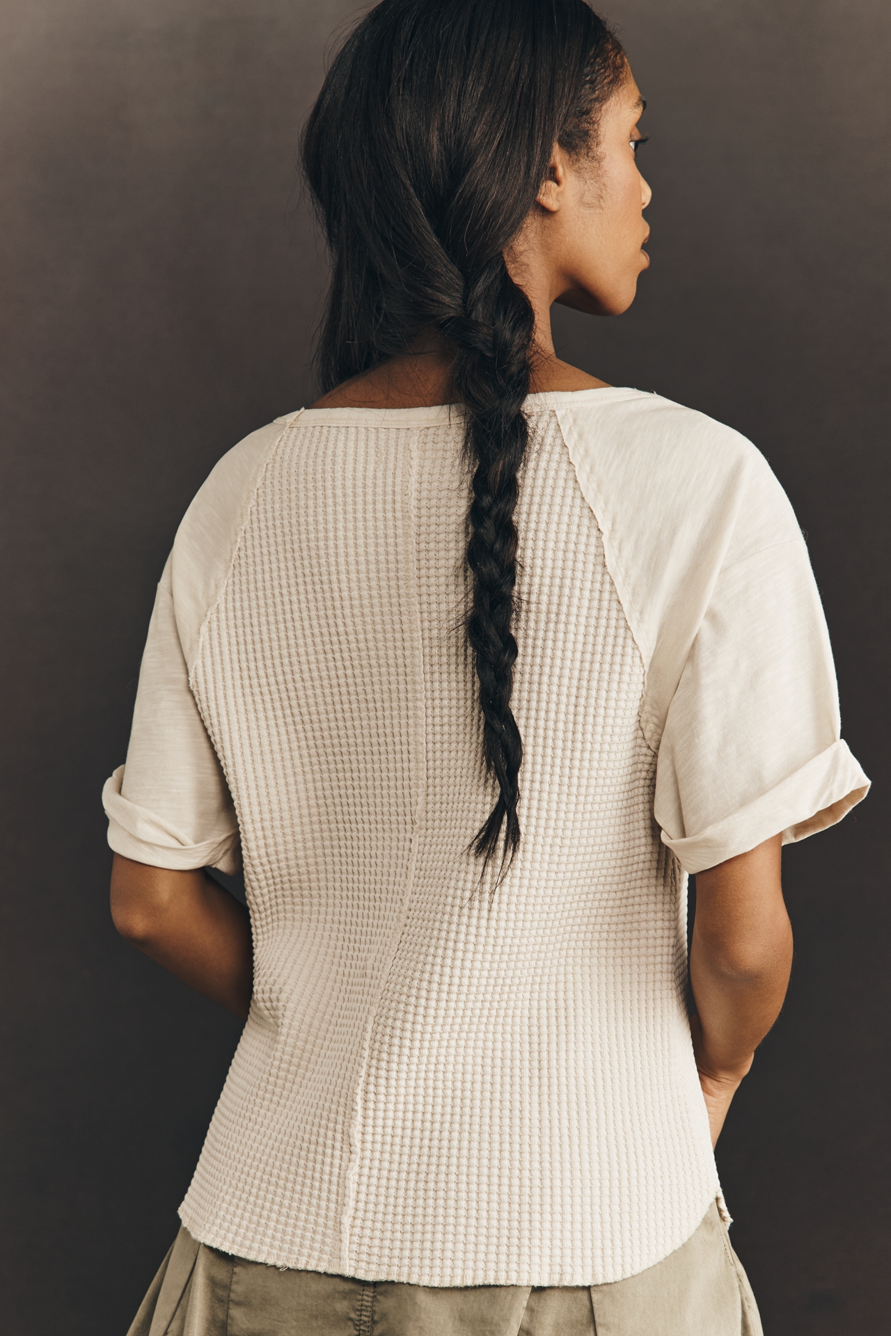 Pilcro Waffle Raglan Tee