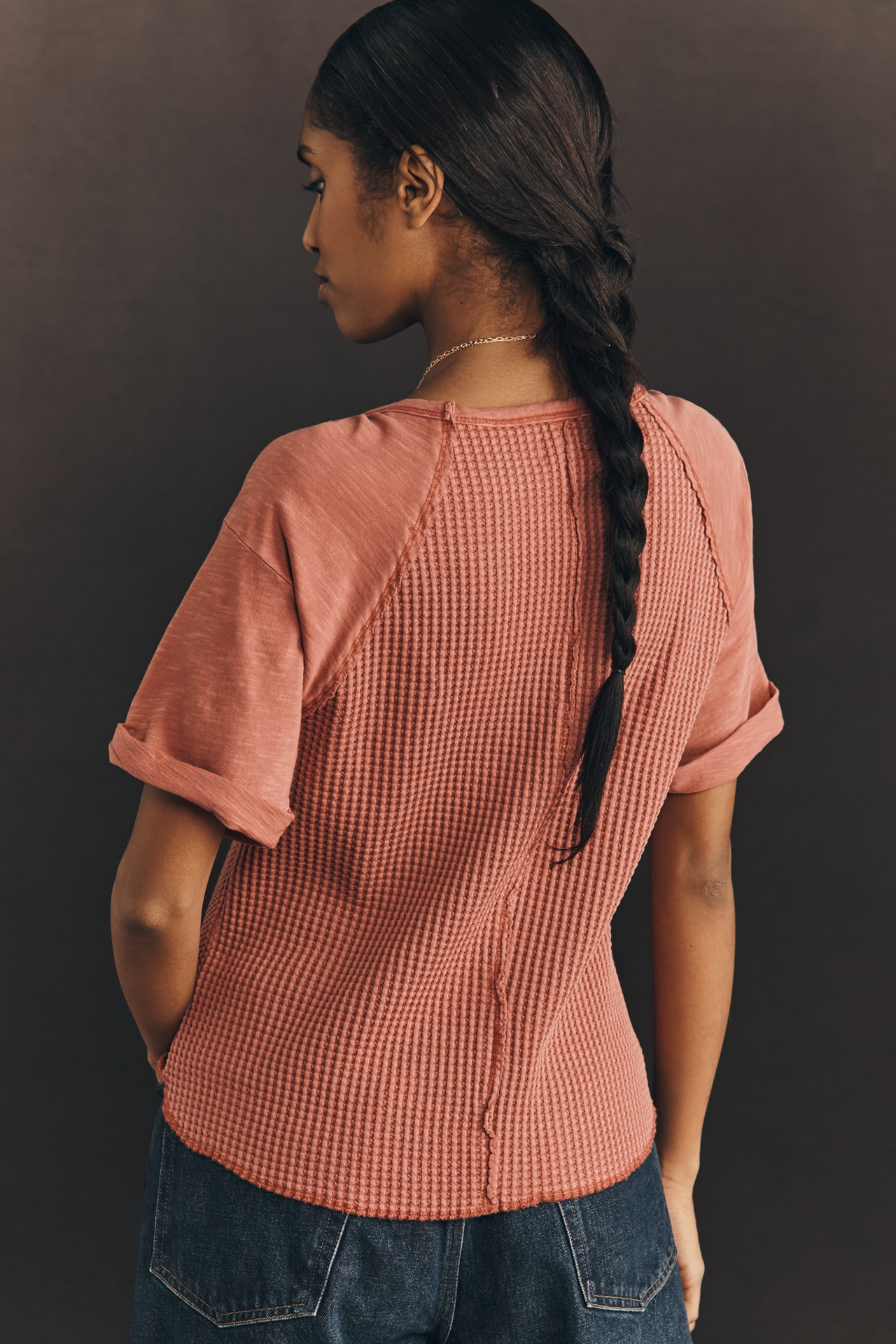 Pilcro Waffle Raglan Tee