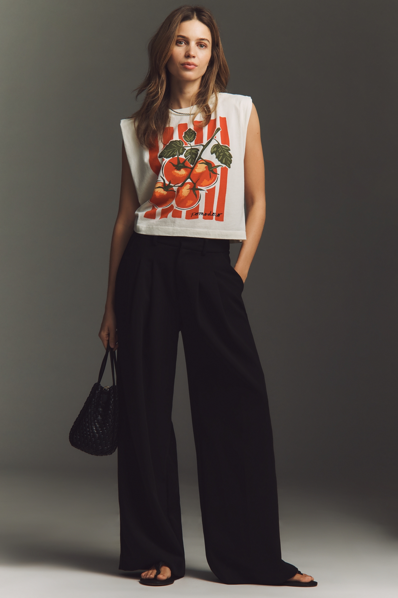 Maeve Cotton Graphic Muscle Tee