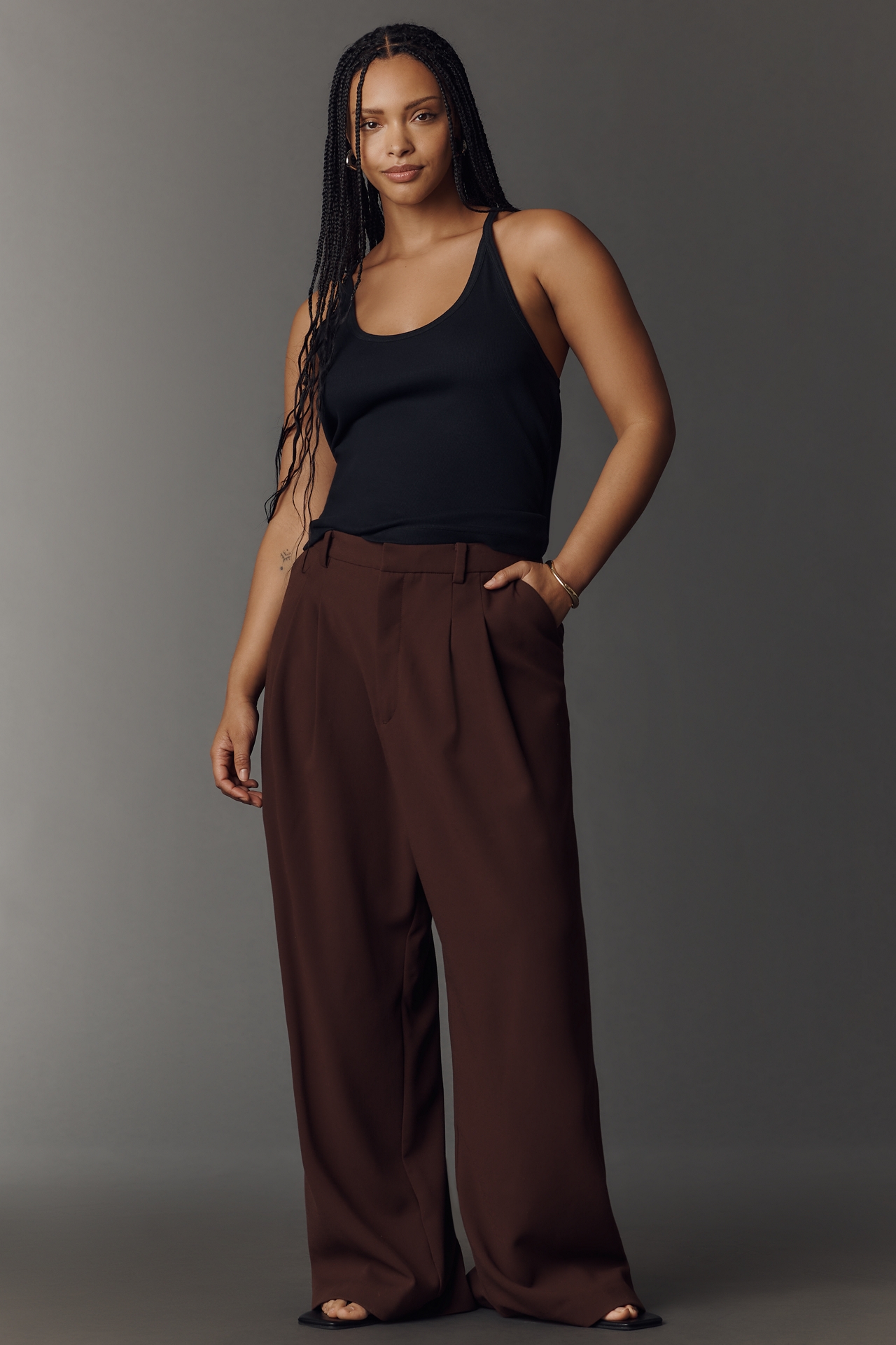 Sunsette Ribbed Strappy Tank by Pilcro
