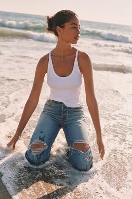 Pilcro Sunsette Ribbed Strappy Tank