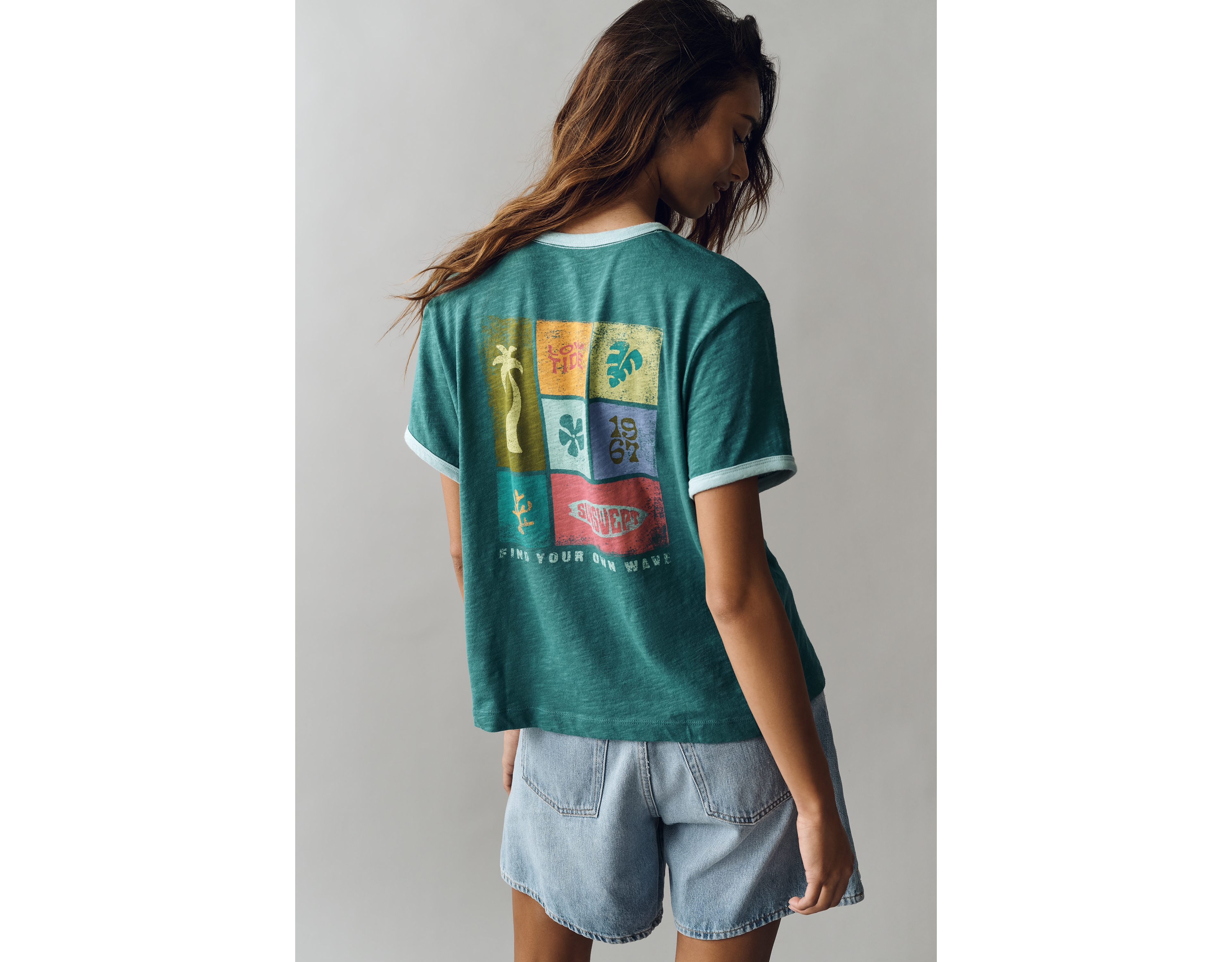 Pilcro Cotton Graphic Tee