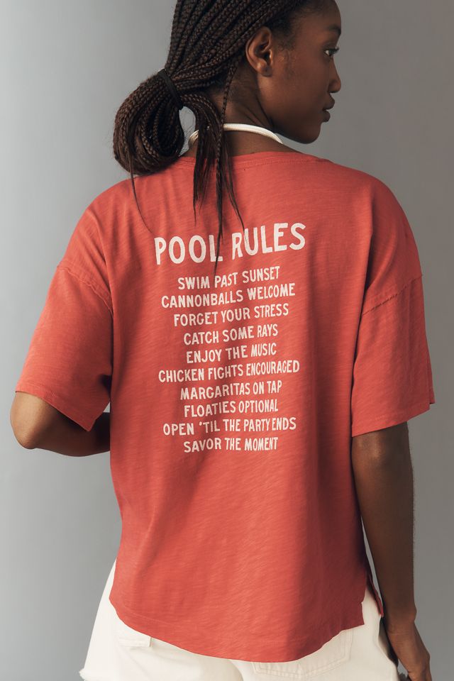 Pilcro Pool Rules Cotton Graphic Tee #1