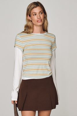 By Anthropologie Evan Long-Sleeve Twofer Top