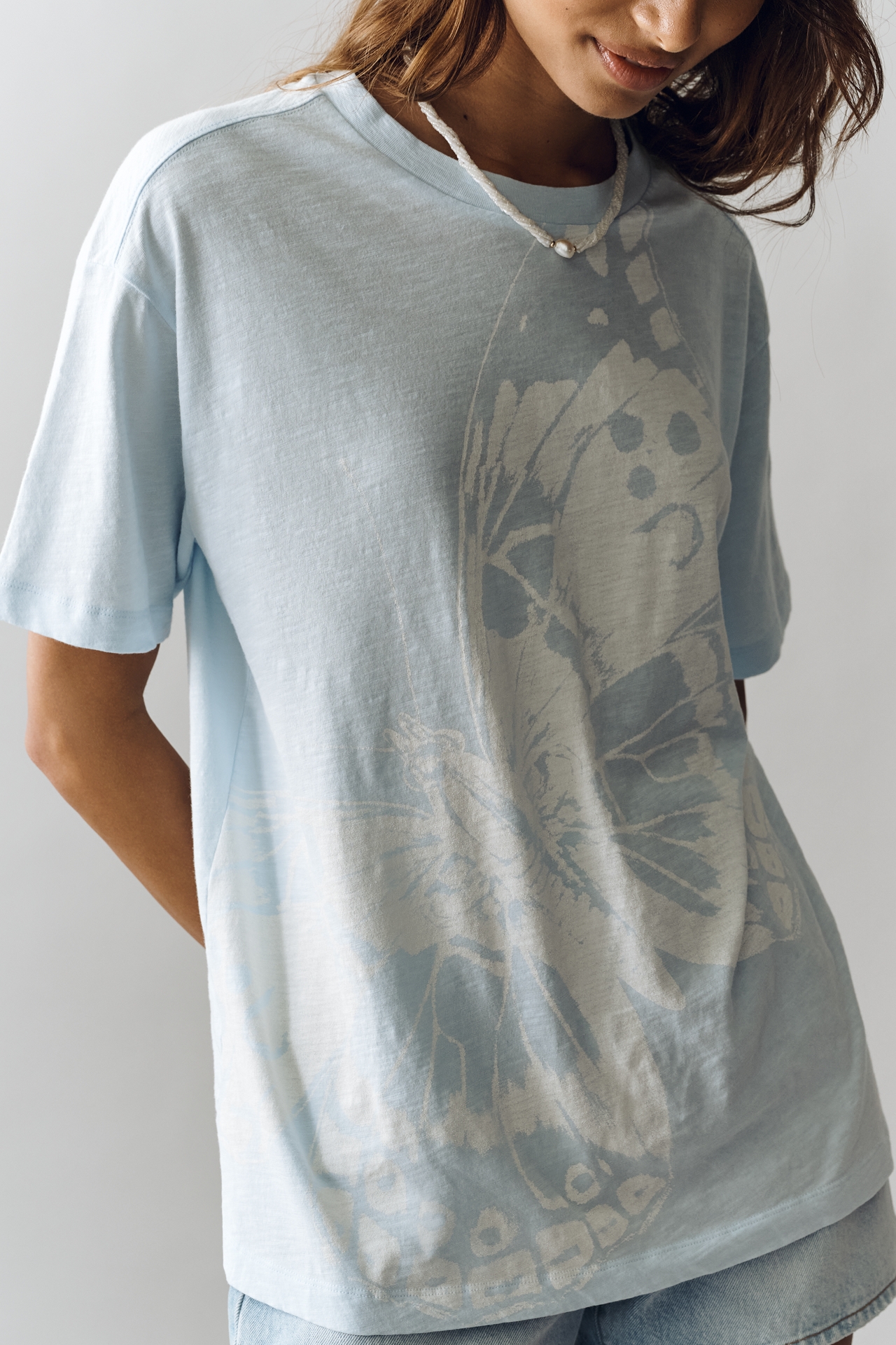 By Anthropologie Cotton Boxy Graphic Tee