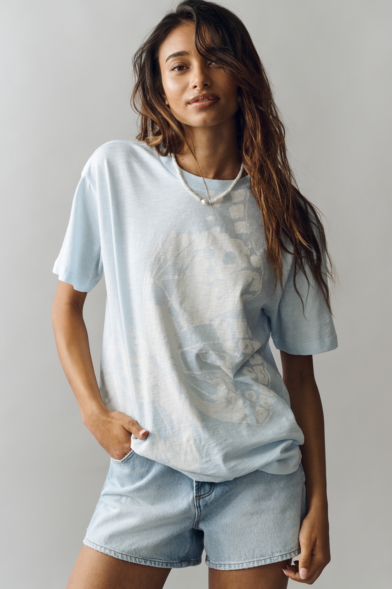 By Anthropologie Cotton Boxy Graphic Tee