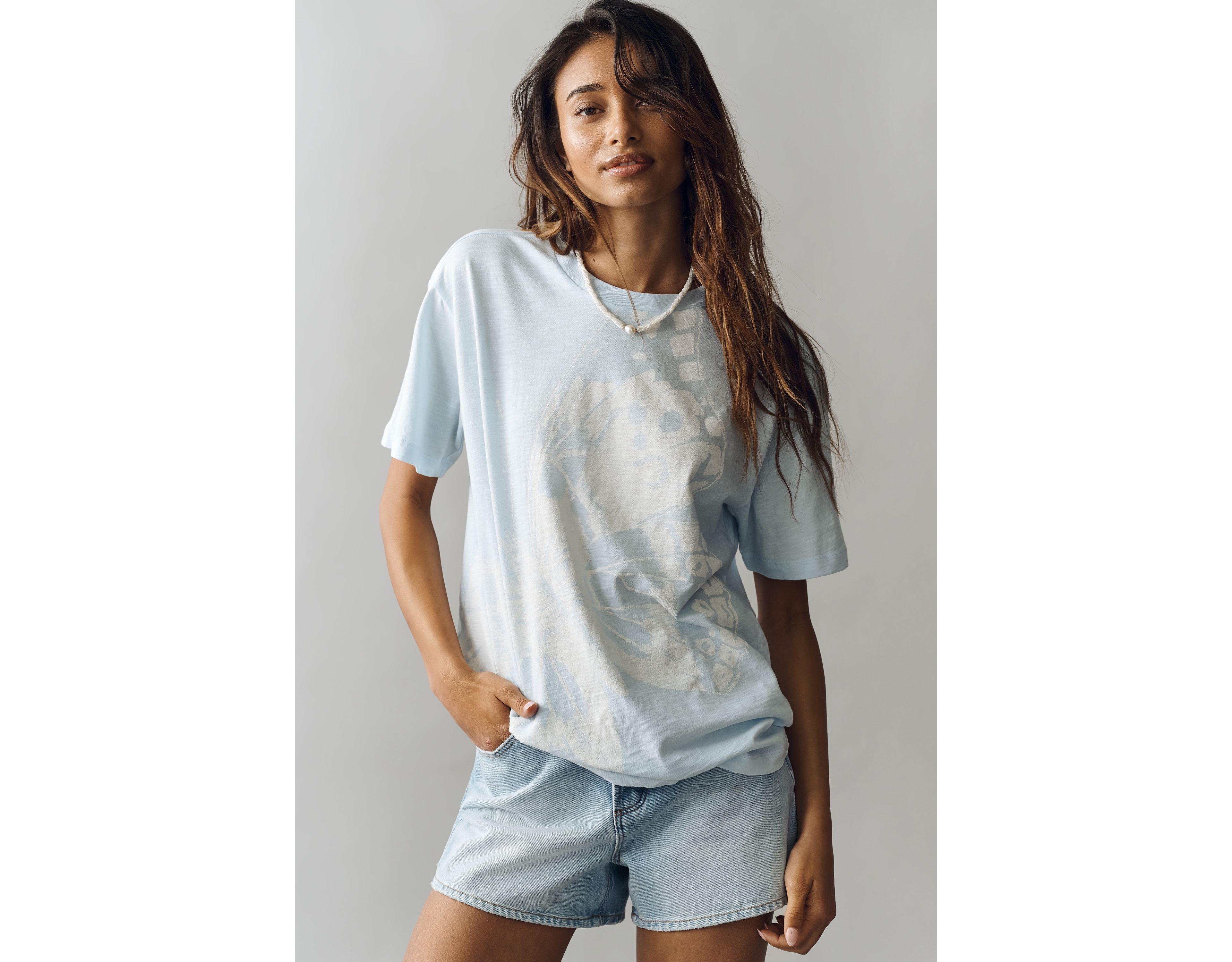By Anthropologie Cotton Boxy Graphic Tee