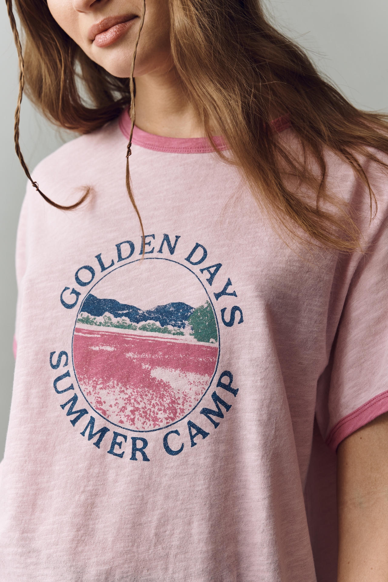 Pilcro Golden Days Cotton Graphic Tee