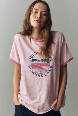 Pilcro Golden Days Cotton Graphic Tee