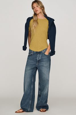 Pilcro Cotton Puff-Sleeve Tee