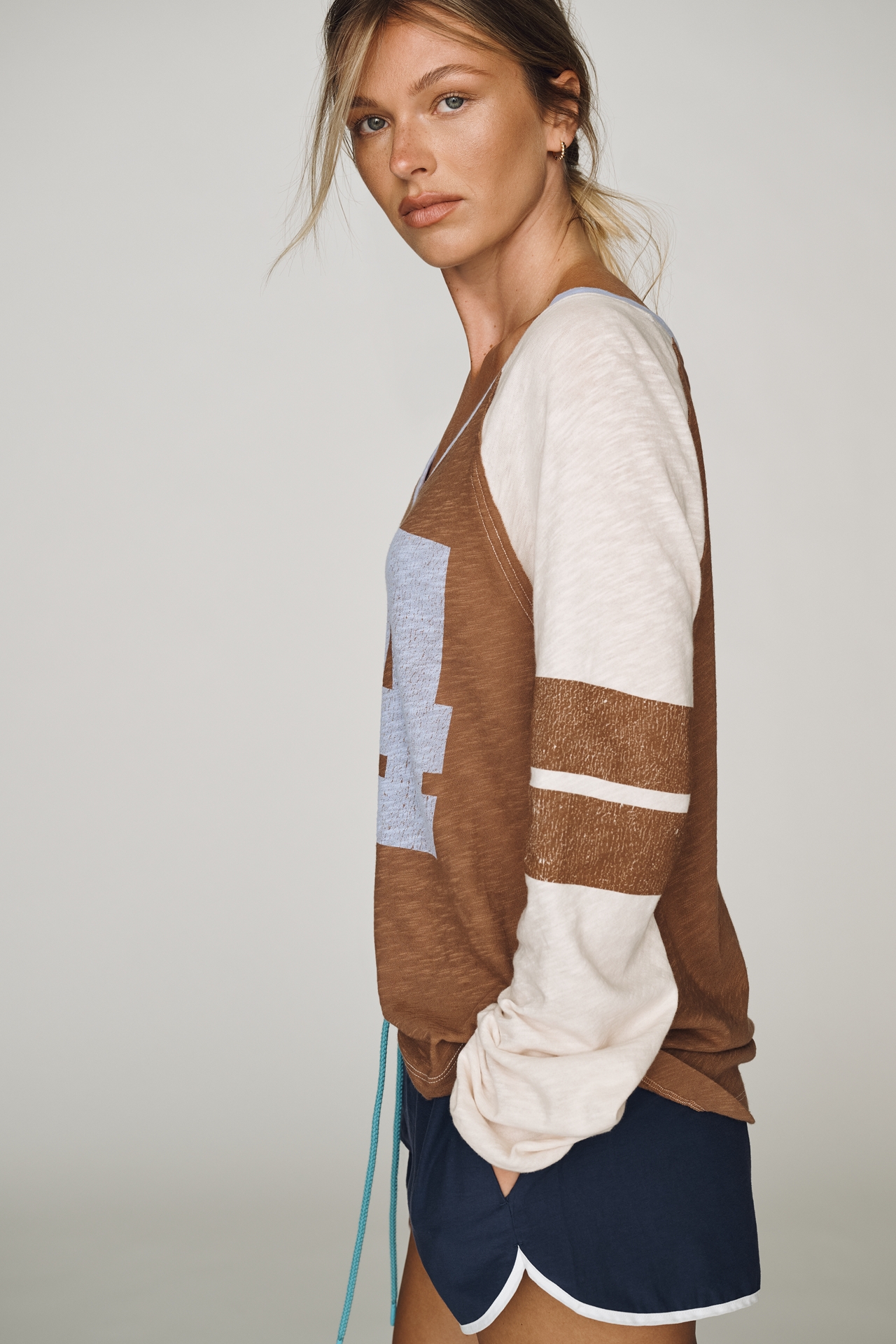 Pilcro 100% Cotton Long-Sleeve Varsity Shirt