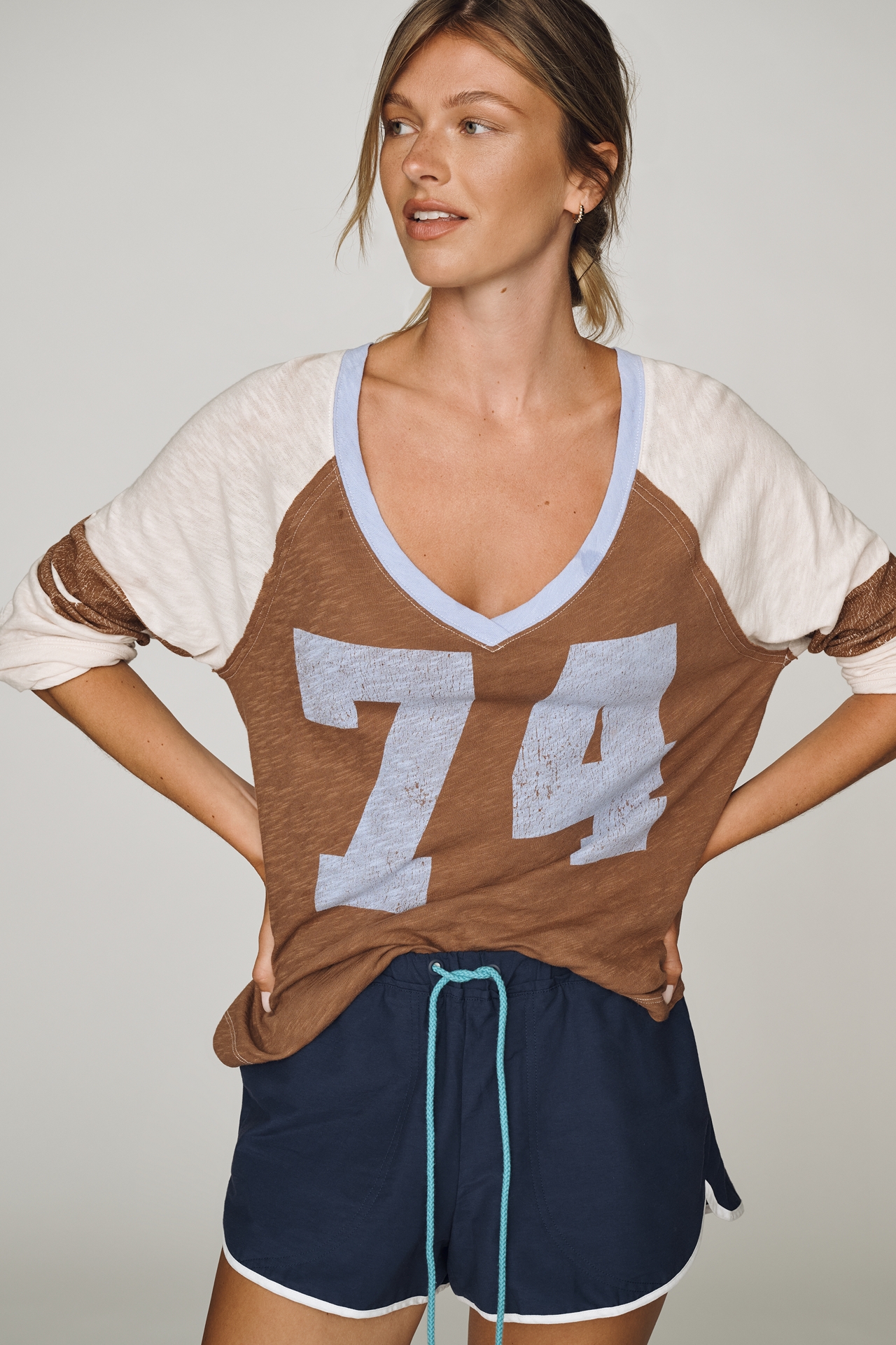Pilcro 100% Cotton Long-Sleeve Varsity Shirt