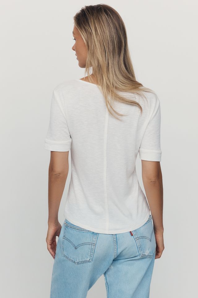 Pilcro Sable Notched Collar Tee #4