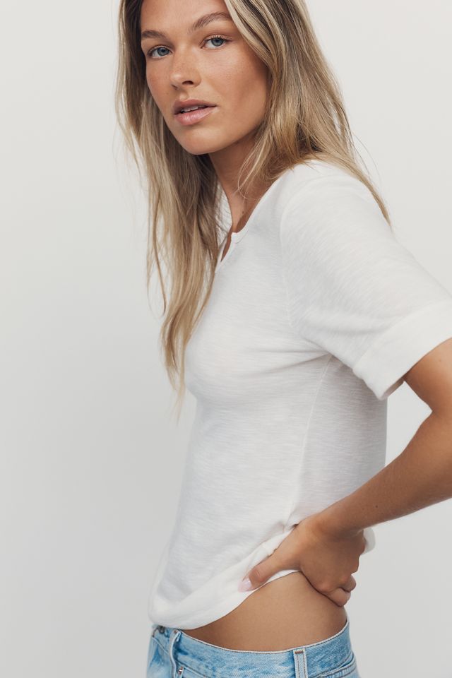 Pilcro Sable Notched Collar Tee #1