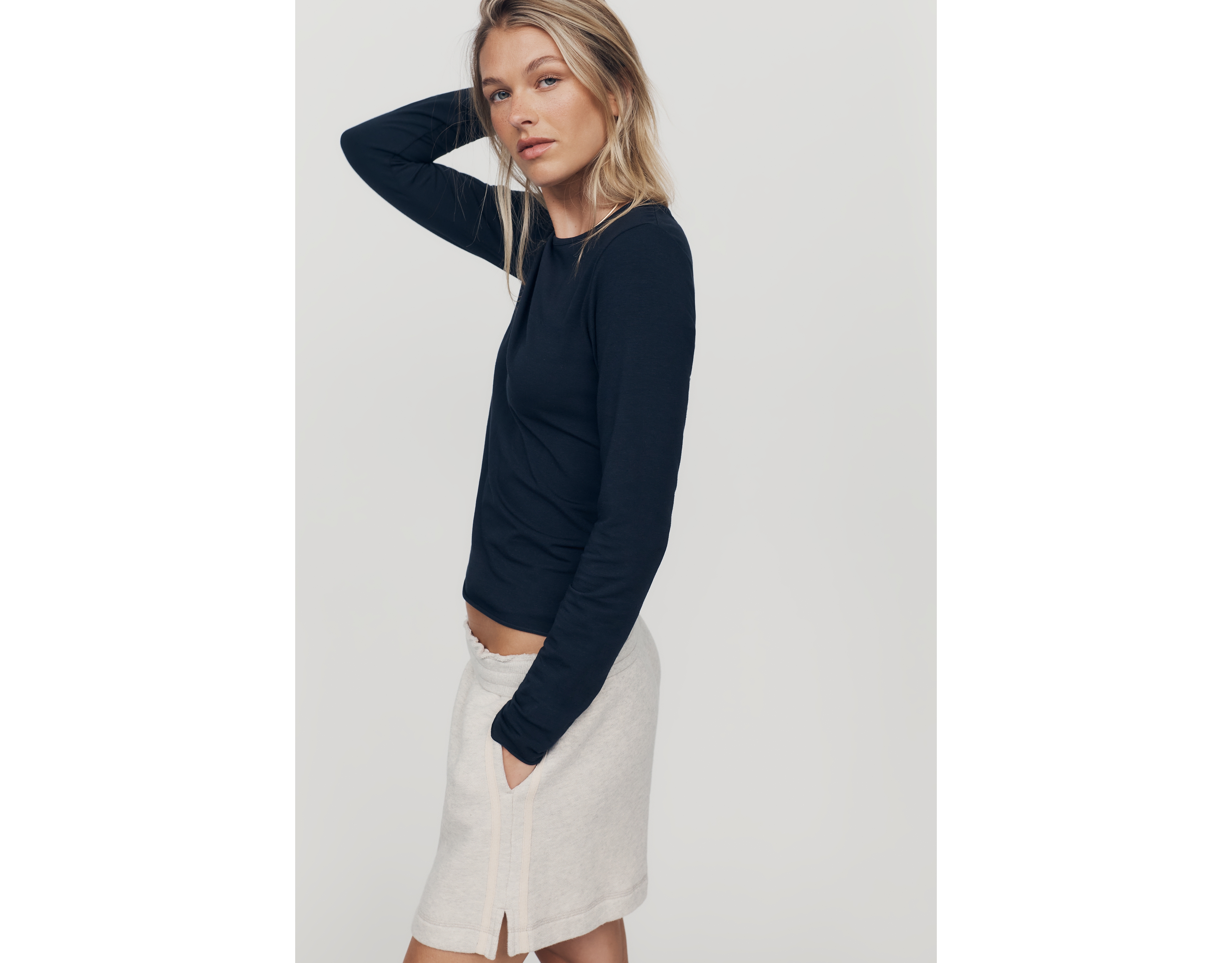 By Anthropologie Evan Cotton Modal Long Sleeve Tee
