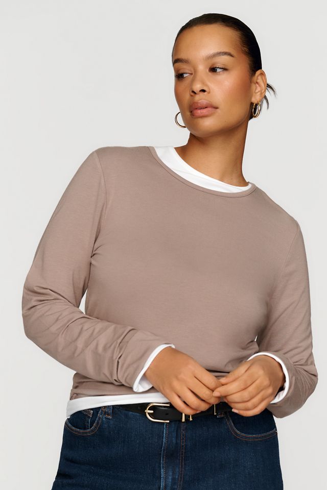 By Anthropologie Evan Cotton Modal Long Sleeve Tee #5