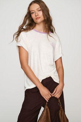 Pilcro Postcard Heritage 100% Cotton Ringer T-Shirt