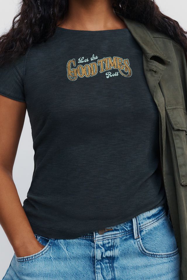 Pilcro Good Times Cotton Modal Graphic Baby Tee #5