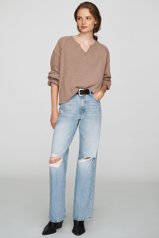Pilcro 100% Cotton Waffle V-Neck Sweatshirt #3