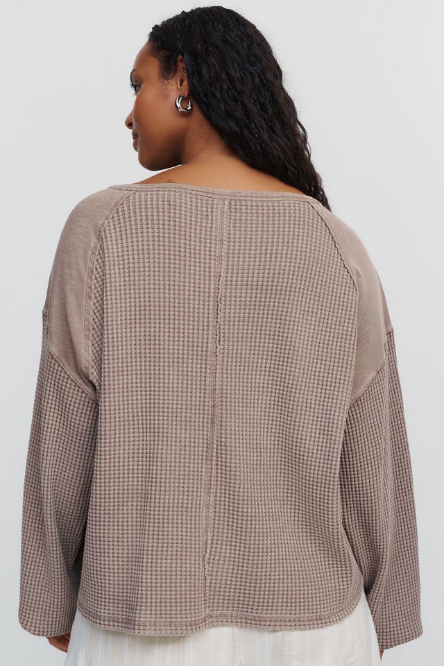 Pilcro 100% Cotton Waffle V-Neck Sweatshirt #6