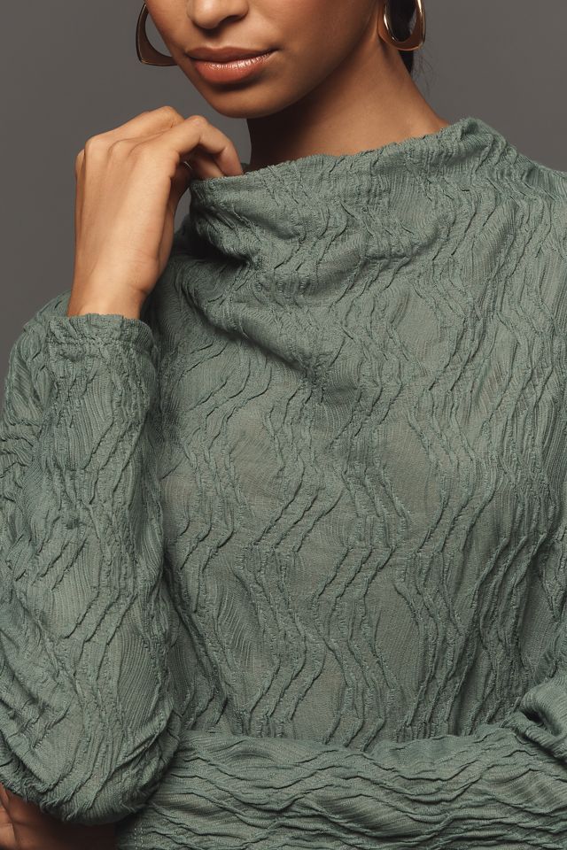 By Anthropologie Textured Funnel-Neck Top #2