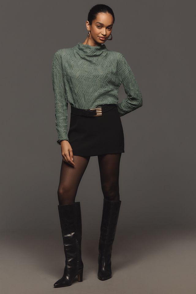 By Anthropologie Textured Funnel-Neck Top #3