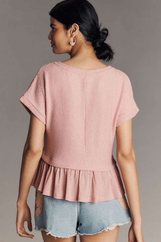 Pilcro Short-Sleeve Sweater Twofer Top #3