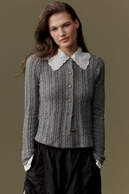 Maeve Lace-Collar Cardigan