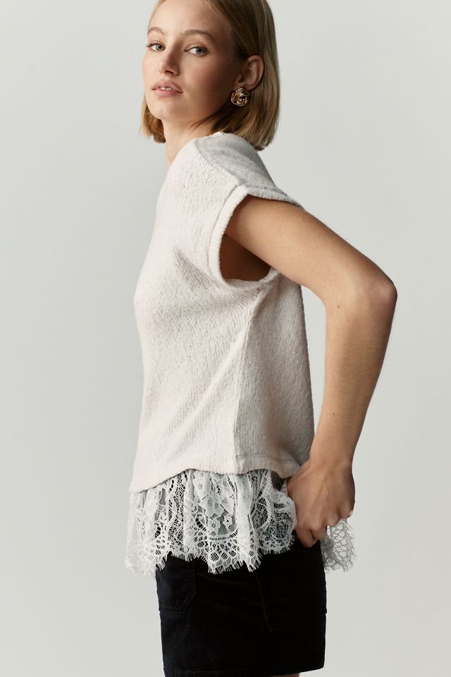 Maeve Ruffled Lace Tee #2