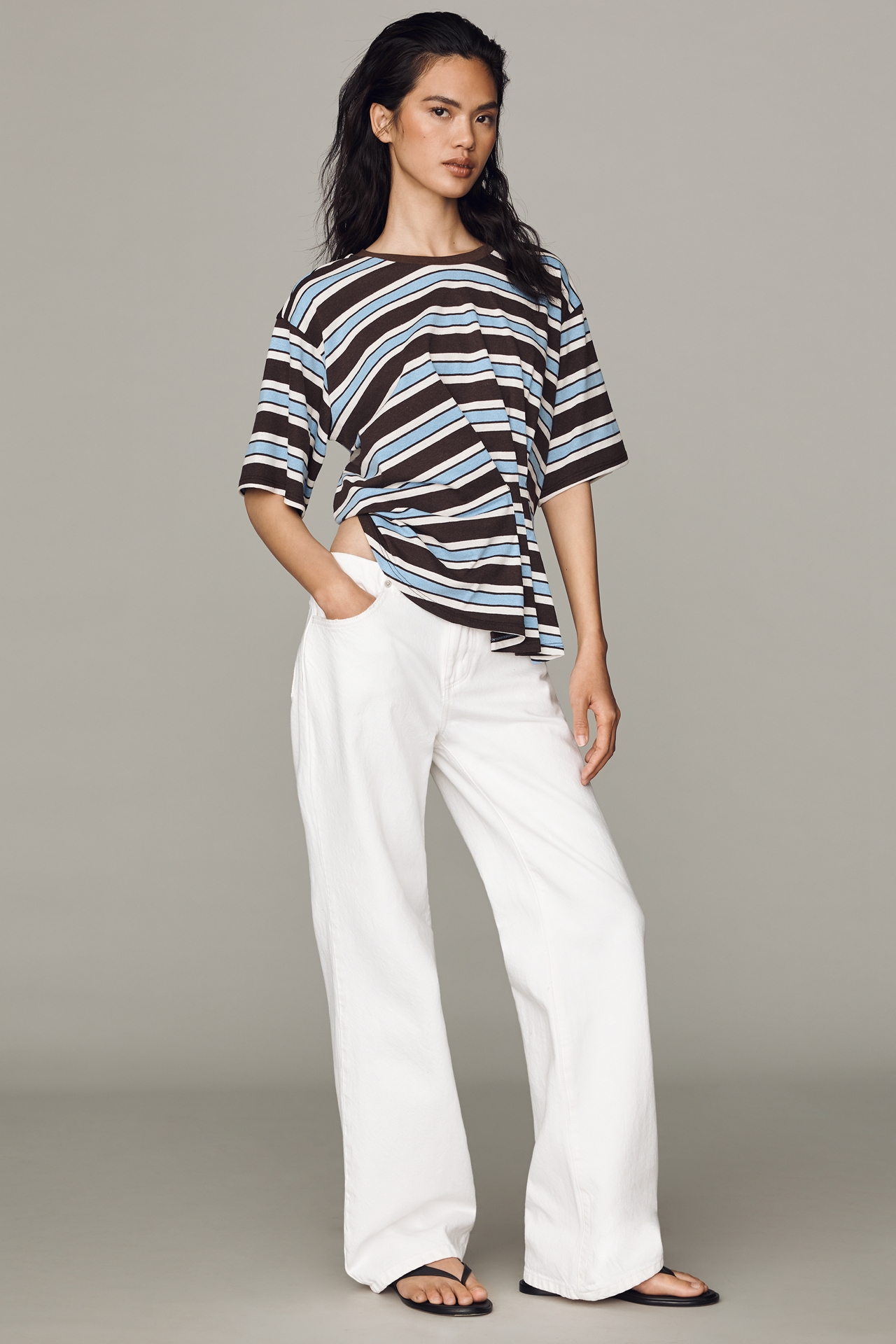 Pilcro Pleated Waist Tee