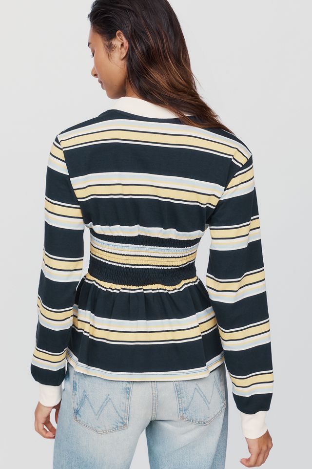 Maeve 100% Cotton Peplum Polo Top #3