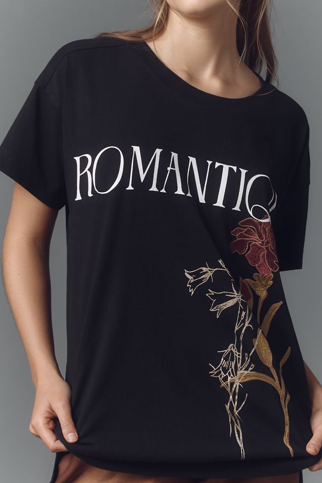 By Anthropologie Romantique Boyfriend Graphic Tee #3