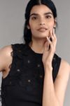 By Anthropologie 3-D Floral Applique Sleeveless Top