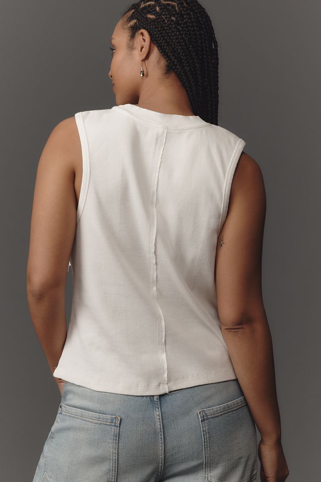 By Anthropologie Sleeveless 3D Floral Appliqué Top #5