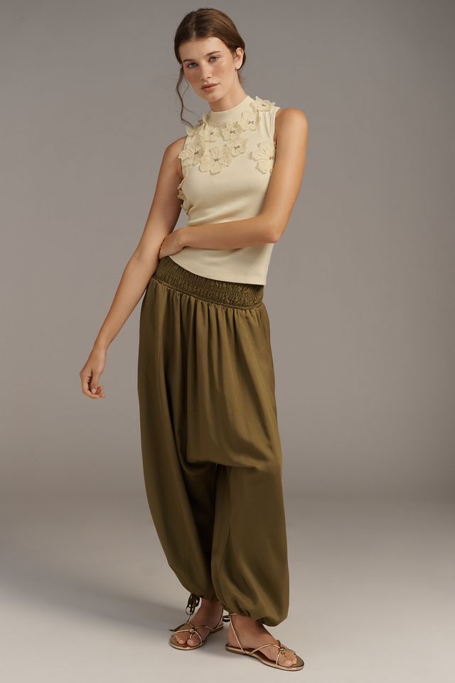 By Anthropologie Sleeveless 3D Floral Appliqué Top #3